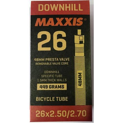 Maxxis Downhill Tube 26" x 2.50"/2.70" 48mm Presta Valve w/Removable Valve Core