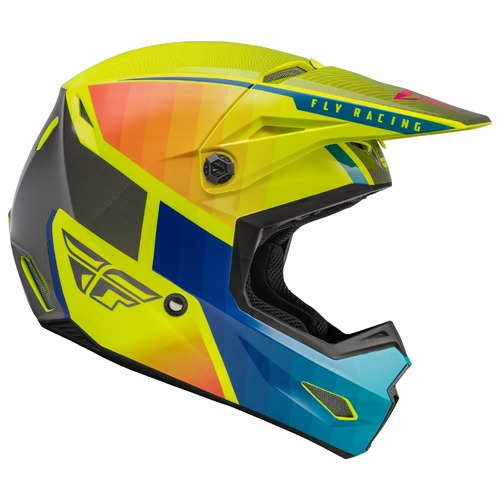 FLY Racing Kinetic Helmet Drift Blue/Hi-Vis/Charcoal