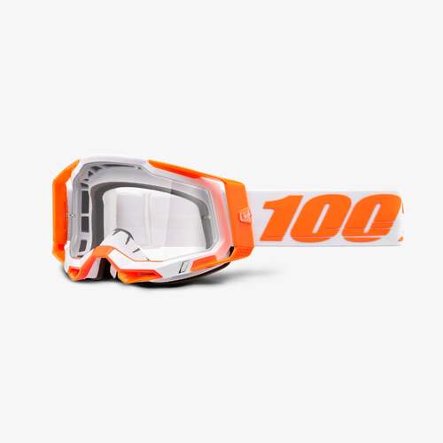 100% Racecraft2 Goggles Orange with Clear Lens