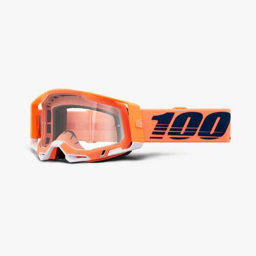 100% Racecraft2 Goggle Coral with Clear Lens