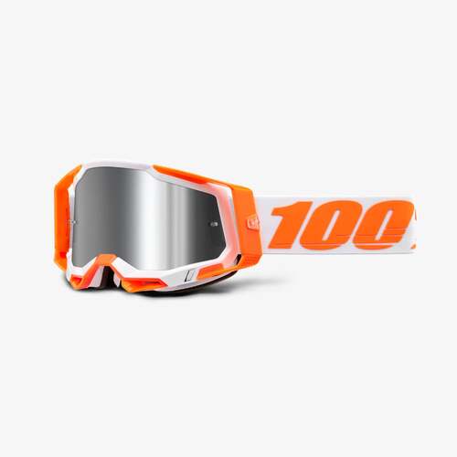 100% Racecraft2 Goggles Orange with Mirror Silver Flash Lens