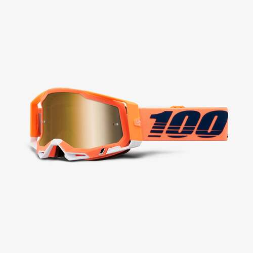 100% Racecraft2 Goggle Coral with Mirror True Gold Lens