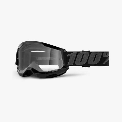 100% Strata2 Goggles Black with Clear Lens